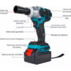 Llave Impacto Inalambrico 2 Baterias Brocas Desatornillador - Imagen 5
