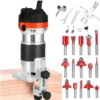 Kit Fresadora Tupi 6.35mm 600w Recortadora 30000rpm+15 Fresa